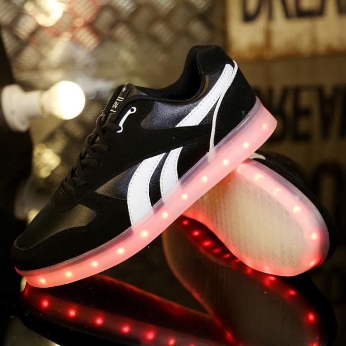 Chaussure Homme Sans Lacets Facile à Enfiler Chaussures LED