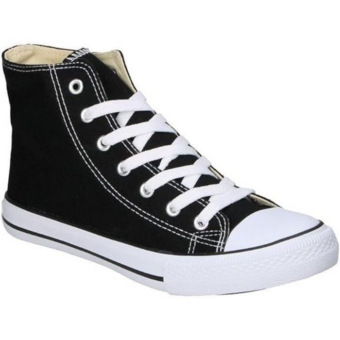 Donnay Baskets en Toile Femme - Donnay - Noir - Semelle Chunky - Cuir et Textile