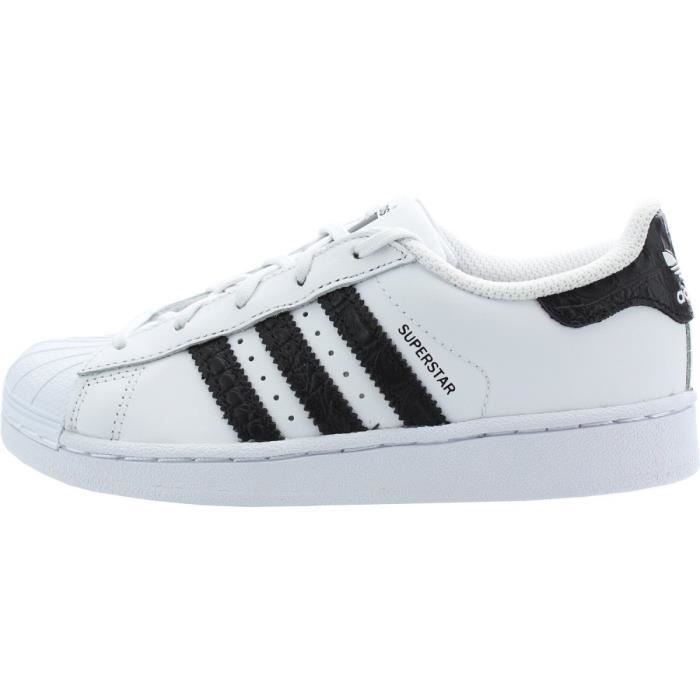 Basket adidas Originals Superstar Cadet Blanc Noir Cuir Enfant Blanc Cdiscount Chaussures