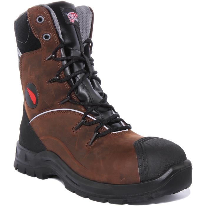 Red Wing 3239 Botte de sécurité en cuir imperméable à lacets pour homme