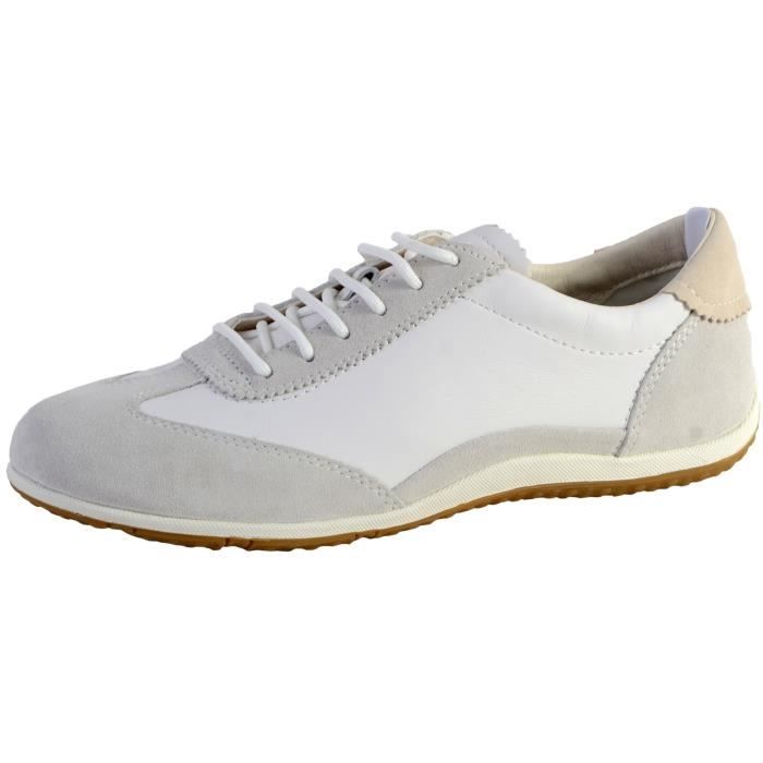 Tennis Basket Basses Geox D Vega A - Suede + NAPPA Off White/White Femme  Off white/white - Cdiscount Chaussures