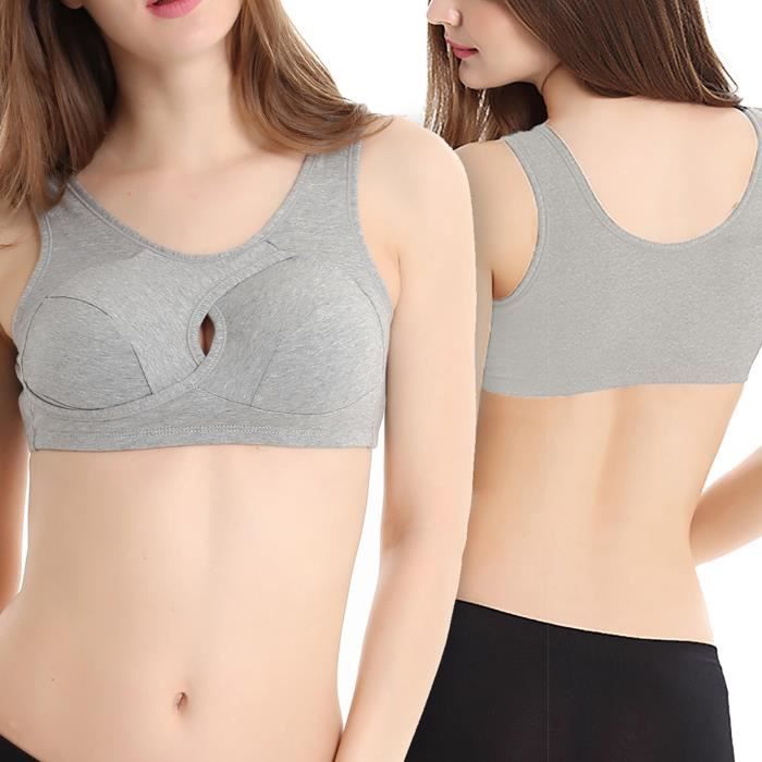 Sous vetements de sport Soutien gorge sexy femme sans anneaux en acier gilet yoga sous vetements lingerie Gris Cdiscount Pret a Porter