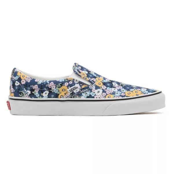 Baskets - VANS - SLIP ON TRUE NAVY MULTI - Daim et Tissu - Imprimé fleurs - Lacets