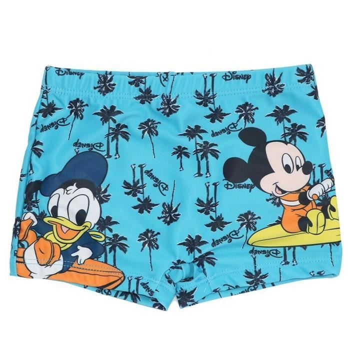Maillot de bain bébé Mickey et Donald Disney boxer garçon bleu turquoise