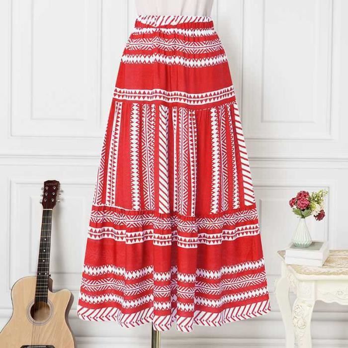 Jupe plissée femme vintage W26 petite rouge AA04