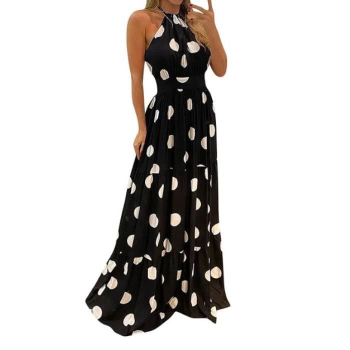 Robe Maxi ?? Pois Pour Femmes Robe Portefeuille ?? Manches Courtes Et Col En V Robe Robe D'?�t?� ?? 