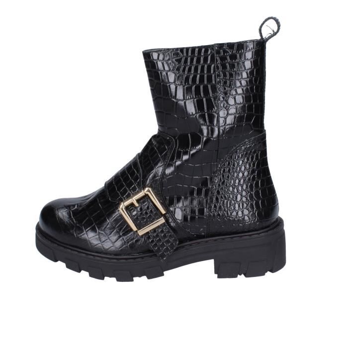 STUDIO MODE Bottines Femme Noir Cuir brillant BC250