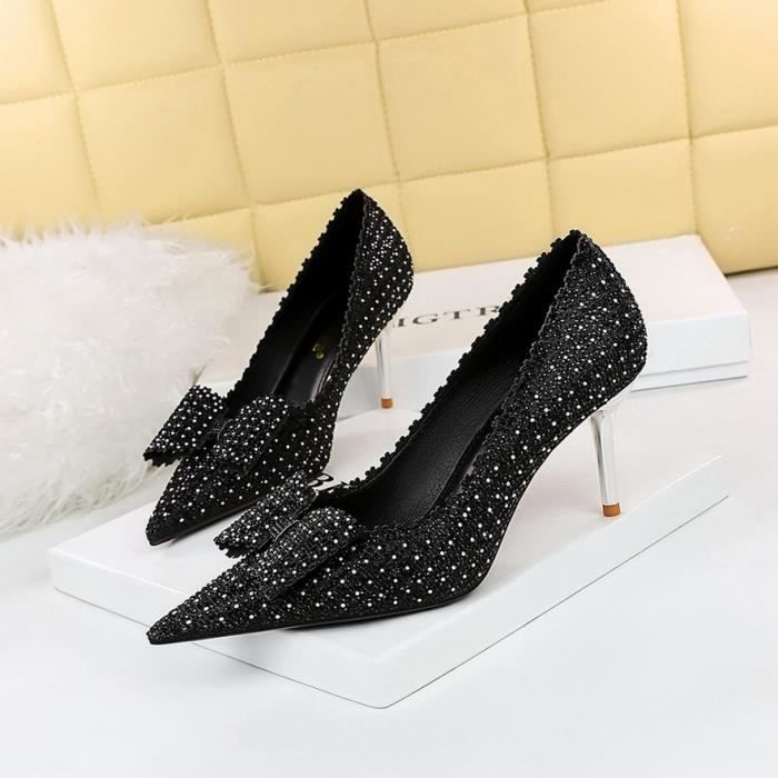 Escarpin Femme Mode Banquet Talons Aiguilles Strass Bow Mariage Noir 7cm Achat Vente Escarpin Femme Mode Banquet Talons Aiguilles Strass Bow Mariage Noir 7cm pas cher Cdiscount