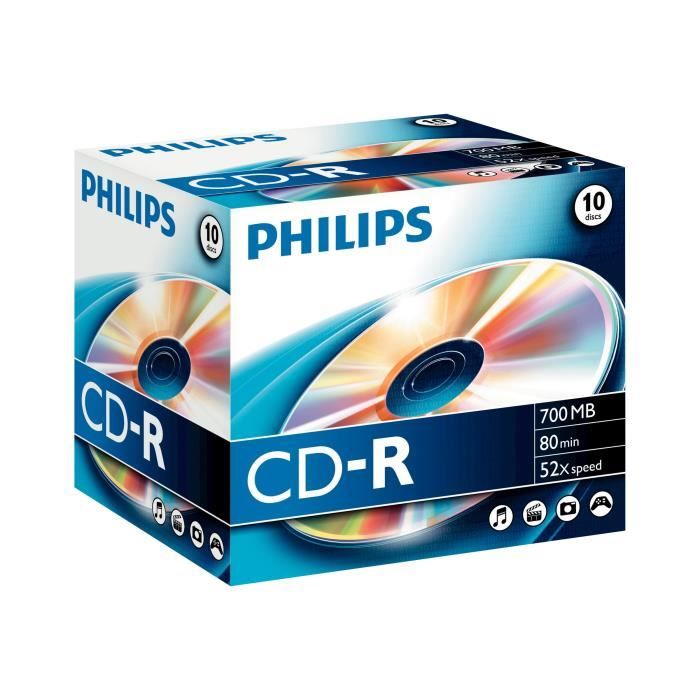 Philips 10 x CD-R 700 Mo ( 80 min ) 52x