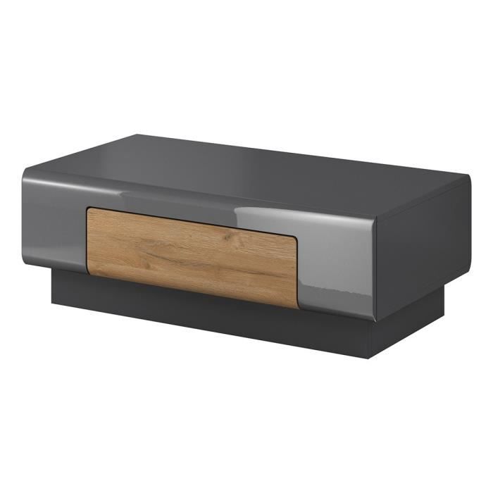 Table basse collection OHIO. Meuble type CONTEMPORAIN coloris gris et chêne. L110 x H39 x P60 Gris Table basse collection OHIO. Meuble type CONTEMPORAIN coloris gris et chêne. L110 x H39 x P60 Gris