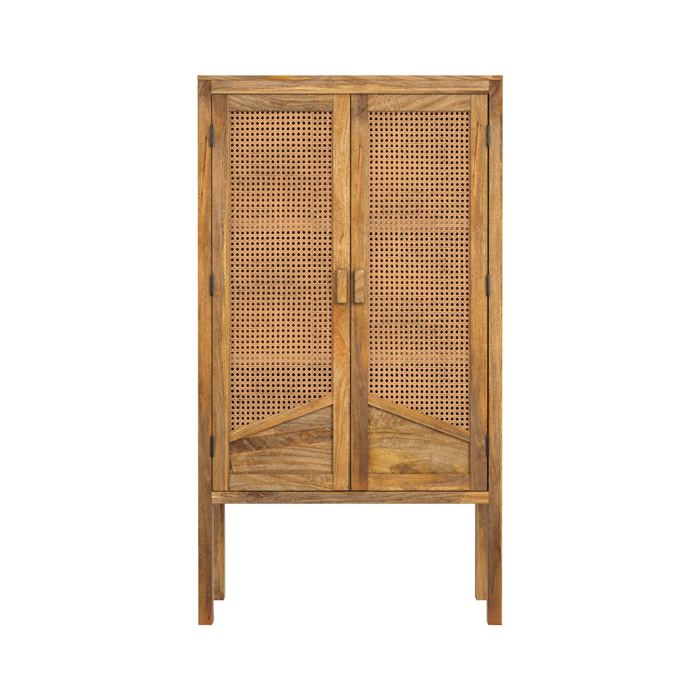 Armoire en cannage et bois 2 portes - Tiki - Rendez-Vous Déco