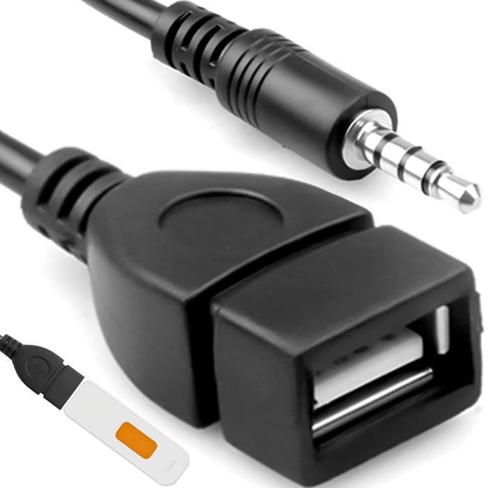 Retoo Câble adaptateur USB OTG Jack 3,5 mm Prise jack audio AUX vers