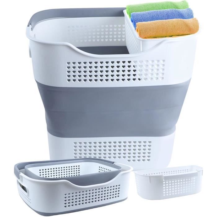 Sammart Panier A Linge Pliable En Plastique - Bac De Rangement Compact