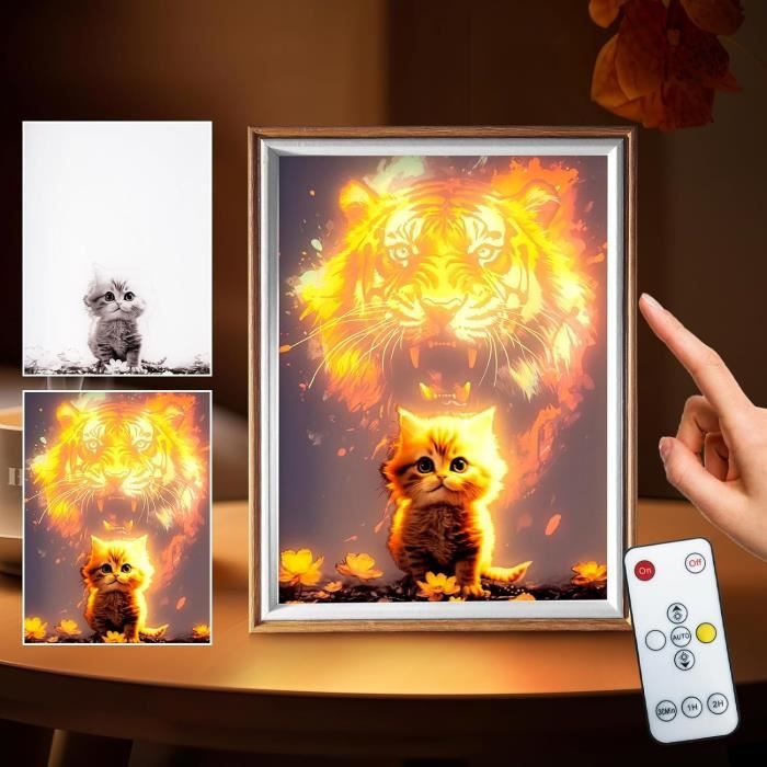 Réveil Horloge Numérique Avec Veilleuse Pour Enfants - Thème Chat, Affichage Température, 7 Sons - Pour Chambre D'Enfant