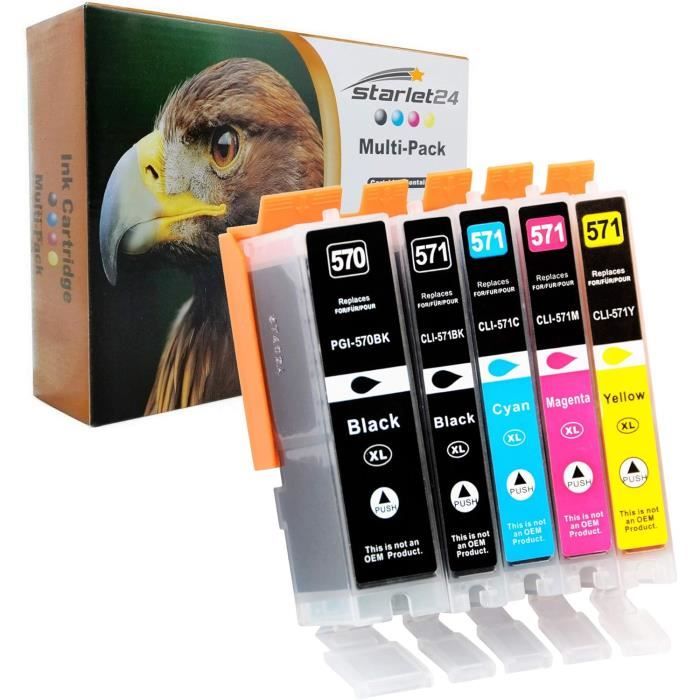 Cartuchos Compatibles CLI571 Canon MG5750 TS5050 XL 5 Cartuchos XL Amarillos Con Chip Para Canon - Compatibles Con PIXMA MG, TS Series, Alta Calidad Canon M6 - Foto 3