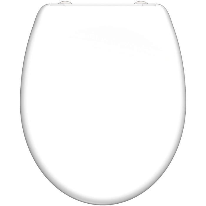 Abattant WC Frein De Chute Automatique - Motif Bois - Duroplast Facile à Nettoyer