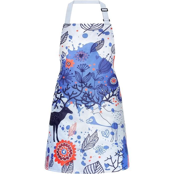 Viedouce Tablier de Cuisine Etanche, Tablier Réglable avec Poches pour