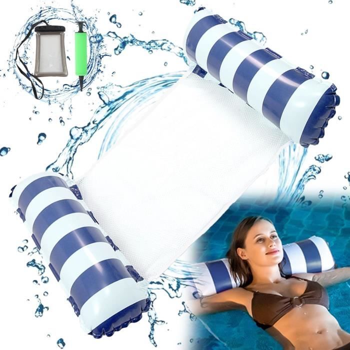 Matelas Gonflable De Piscine 160x90 Cm – Hamac Aquatique Avec Appui-tête, PVC Résistant, Capacité 200 Kg – Pour Plage, Lac Ou Fête