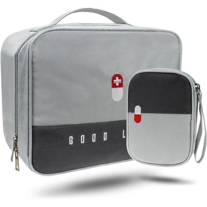 Trousse Secours Vide 3 Pièces Avec Coupe-Comprimé - Sac Pharmacie Portable Voyage Et Maison