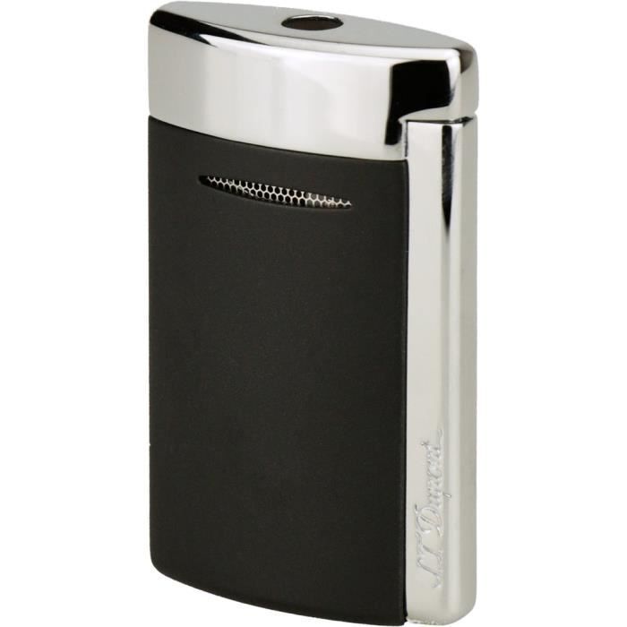 Briquet S.T. Dupont Minijet Bleu Marine – Format Compact – Flamme Puissante – Fabriqué En France – Design Ergonomique