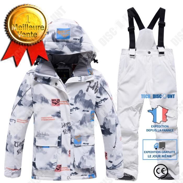 Combinaisons de ski Ensemble de ski pour enfants Filles Garçons Vêtements  d'hiver Enfants Chaud Coupe-vent Combinaison imperméable en coton rembourré