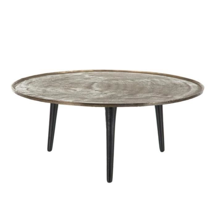 Table Basse Ronde Metal Aluminium Cuivre Lipione L 80 X L 80 X H 33 5 Achat Vente Table Basse Table Basse Ronde Cdiscount