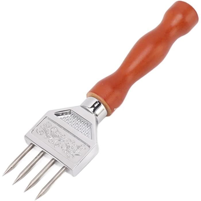Poinçon à Glace En Acier Inoxydable - Poignée En Bois - Longueur 21.5 Cm - Style Traditionnel