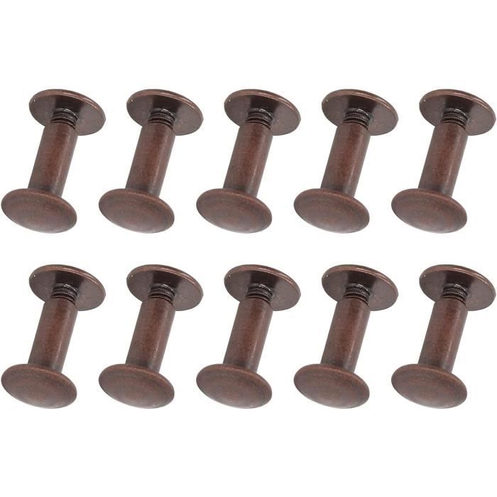 160 Pièces Vis De Reliure, Rivets De Reliure à Tête Plate, Rivet à