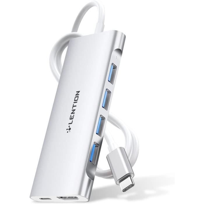 LENTION Hub USB 3.0 Con 3 USB 3.0 Y Adaptador De Lector De Tarjet