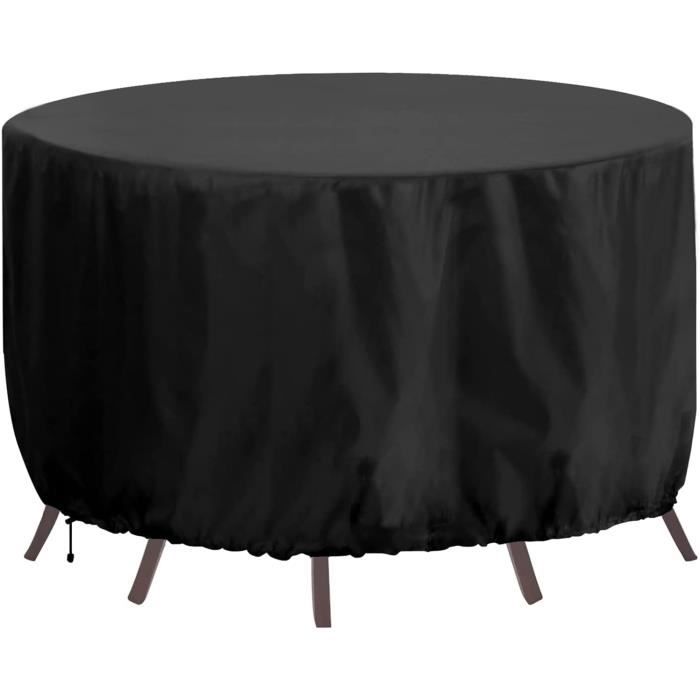 Housse Protection Brasero Ronde Noire 75x30cm - Couverture Impermeable Anti-UV Pour Foyer