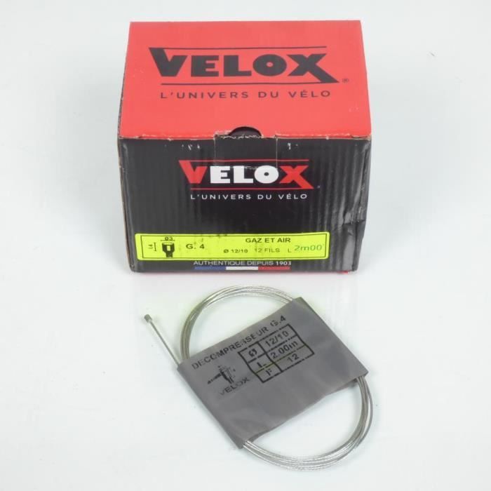 Câble De Gaz Ou Starter VELOX Pour Mobylette Peugeot 50 103 Vogue - Longueur 2.50m, Diamètre 1.2mm