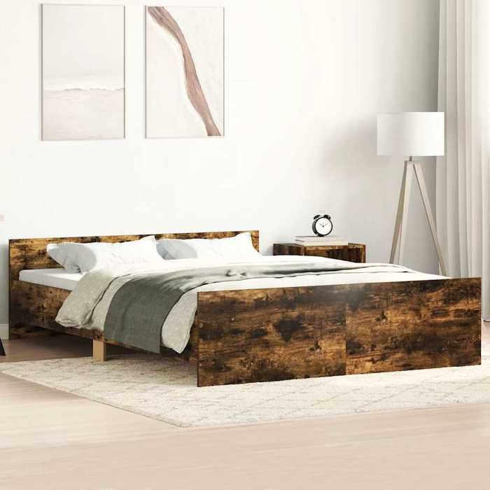 vidaXL Cadre de lit sans matelas chêne fumé 120x190 cm 3203779