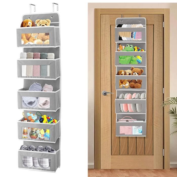 Rangement des portes garde - robe rangement des bébés 5 rangements de poche de fenêtre transparents montés sur la porte / le mur