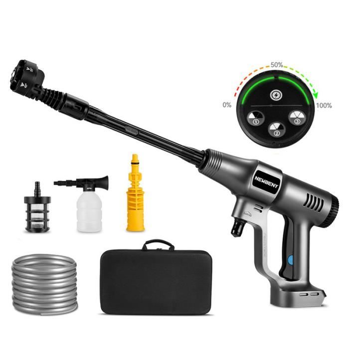 Nettoyeur Haute Pression Sans Fil Yofidra 80Bar - Portable Avec 2 Batteries 3000mAh Et Buse 5-en-1
