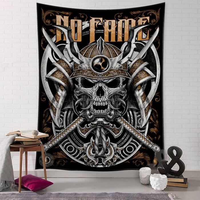 PLIGREAT 2 Paquet De Tapisserie Verticale D'Halloween Tentures Murales Colorées En Forme De Corbeau Style Gothique Avec Pompons Longues Et Étroites Pour Chambre à Coucher Salon Décoration