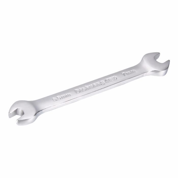 Clé à Fourche Fine Double Extrémité 8mm Et 10mm - Pour écrous Fins Et Espaces Serrés - Acier Carbone Robuste - 114mm