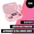 Ecouteurs bluetooth Luxe - ESS® ePods Rose ES6 Pro - Tactile - Boitier chargeur affichage numérique-1