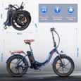 FAFREES F20 PRO - Vélo électrique - Roues 20" -  moteurs 250W - Batteries 36v 18Ah - Autonomie 150KM - bleu Bleu lac-1