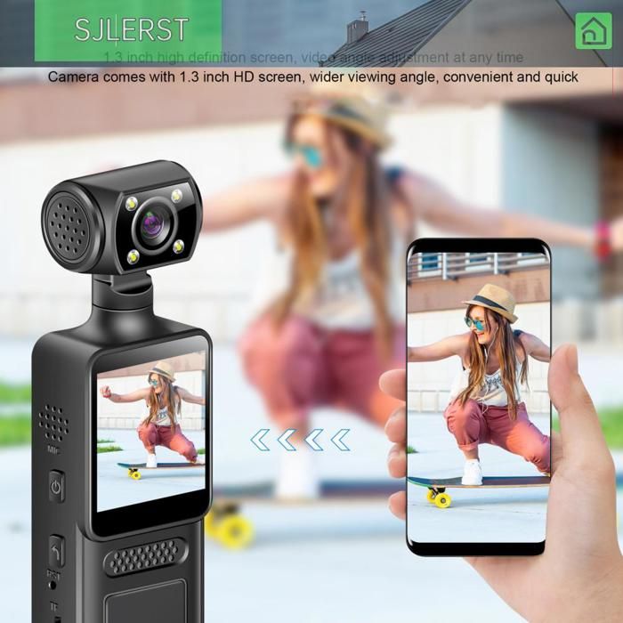 Caméra Corporelle 4K Ultra-Compacte Avec Clip Rotatif 360° Et Magnétique - 120 Min D'Enregistrement