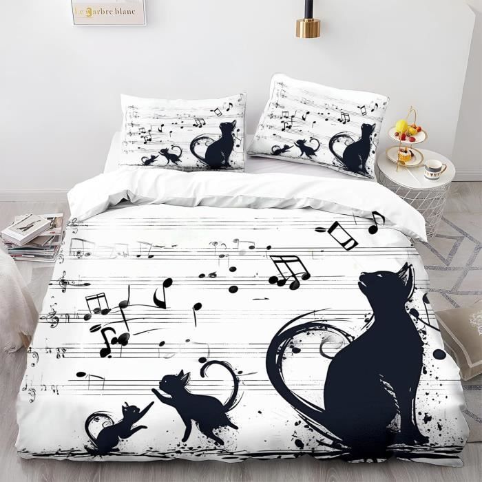 Loup Housse De Couette 2 Personnes 200X200Cm Enfant Animal Loup Lune Impression Parure De Lit En