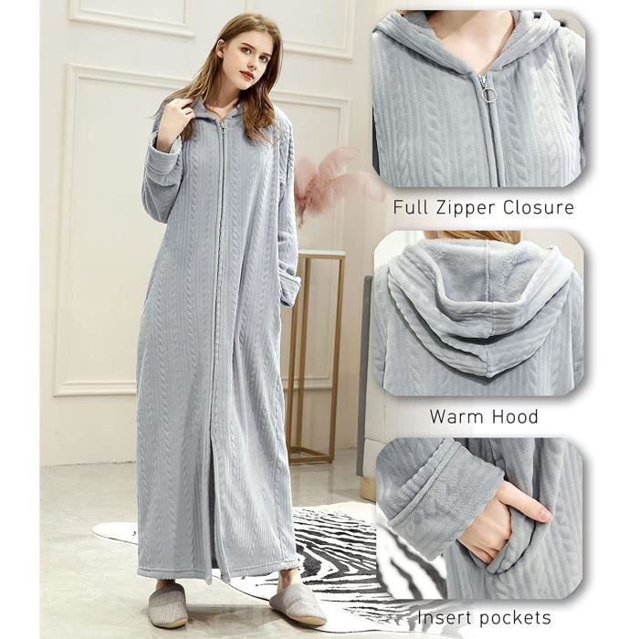Peignoir polaire online zippé femme