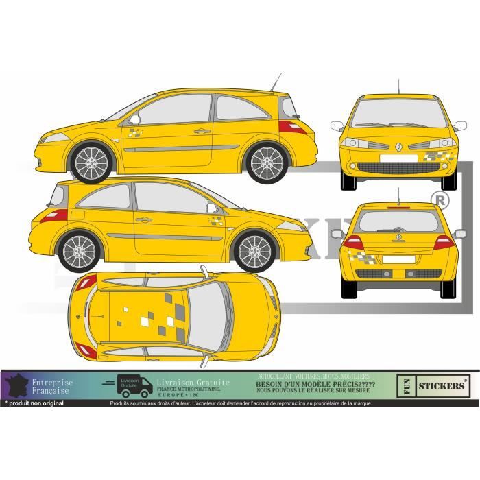 Renault Megane 2 RS F1 TEAM - kit complet - Tuning Sticker