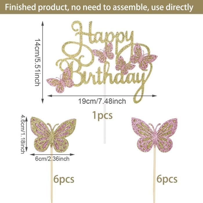 Set De Toppers De Gâteau BTS – 13 Pièces, Décoration Anniversaire Happy Birthday, Carton épais