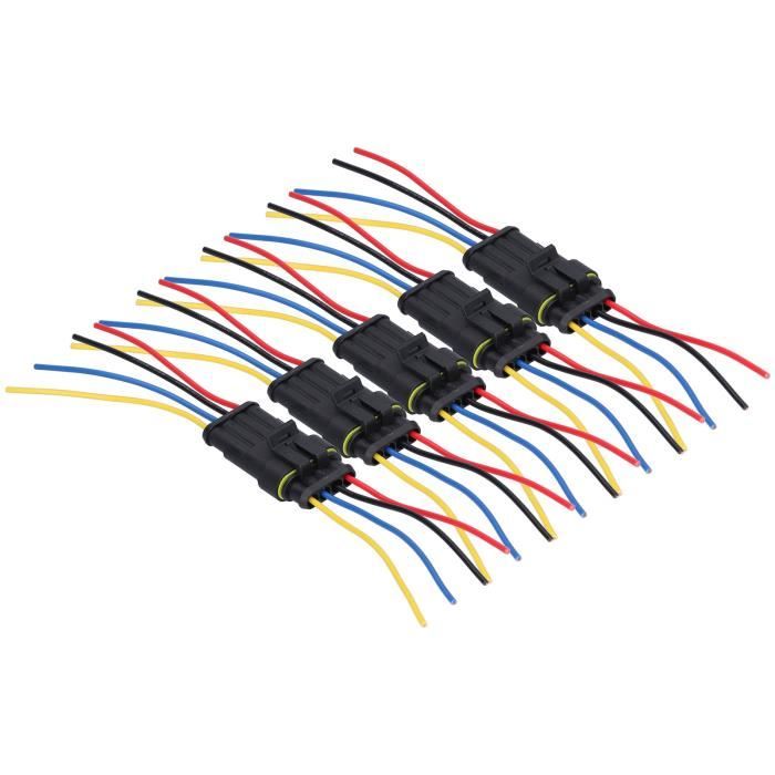Kit 352 Pièces Connecteurs DT Étanches – Connecteurs Auto Moto Marine – Bornes Mâles/Femelles & Cache-Fils Jaunes – Qualité Premium
