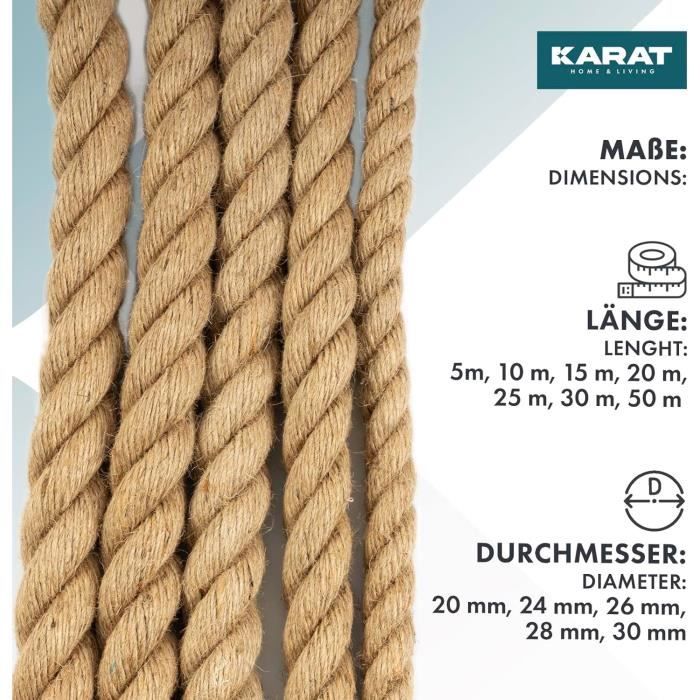 KOTARBAU Corde En Jute Torsadée Décorative Pour Colmater Les Maisons De Boules De Bois 10 10 M 61329868