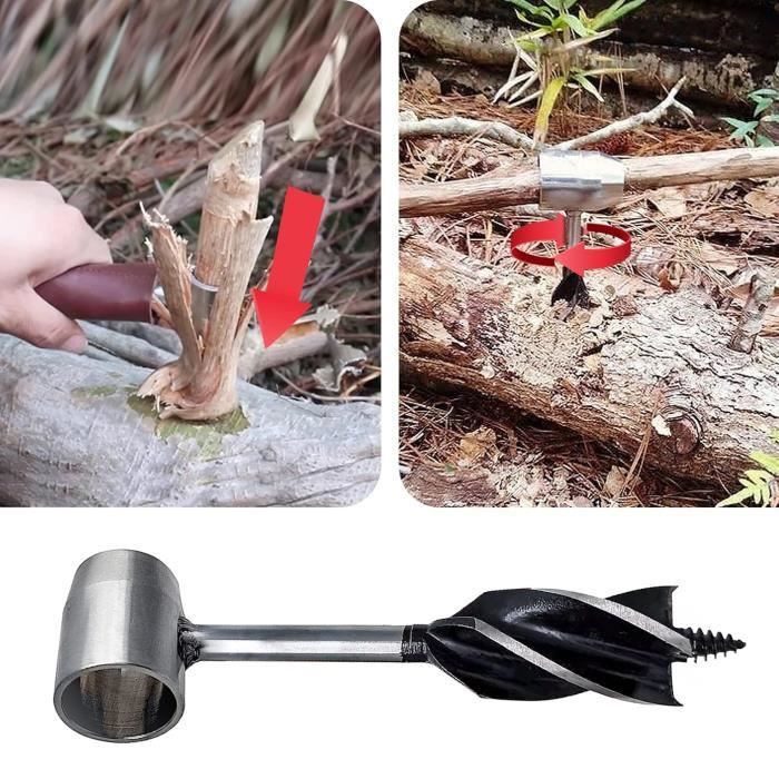 Outil EDC ExtéRieur, Perceuse à Bois En Spirale Manuelle Multifonction Pour Le Camping Et La