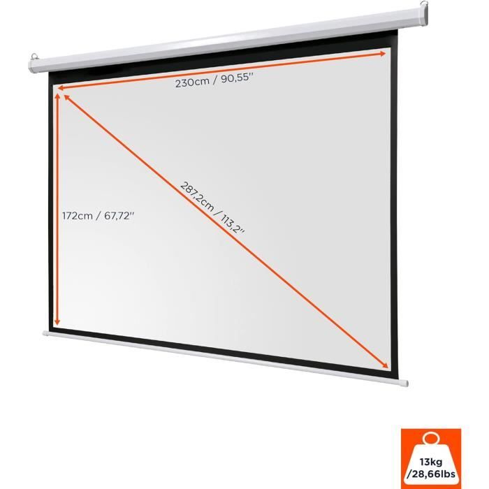 Basic Écran De Projection Électrique Motorisé Idéal Pour Le Home Cinéma ...
