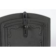 SEZAM Porte de four en fonte - avec loquet de porte, semi-circulaire, porte de four à pizza - porte de four à pain - 31,5 x 37 cm-2