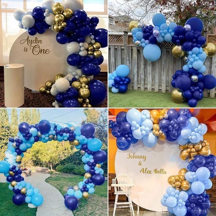 Dww-arche Ballon Bleu, 128 Pices Kit Guirlande De Ballons, Arche Ballon  Anniversaire, Arche De Ballons Bleu Sable Blanc Ballon Arche Pour Fille  Garons