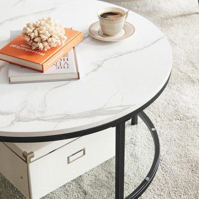 Table basse façon marbre